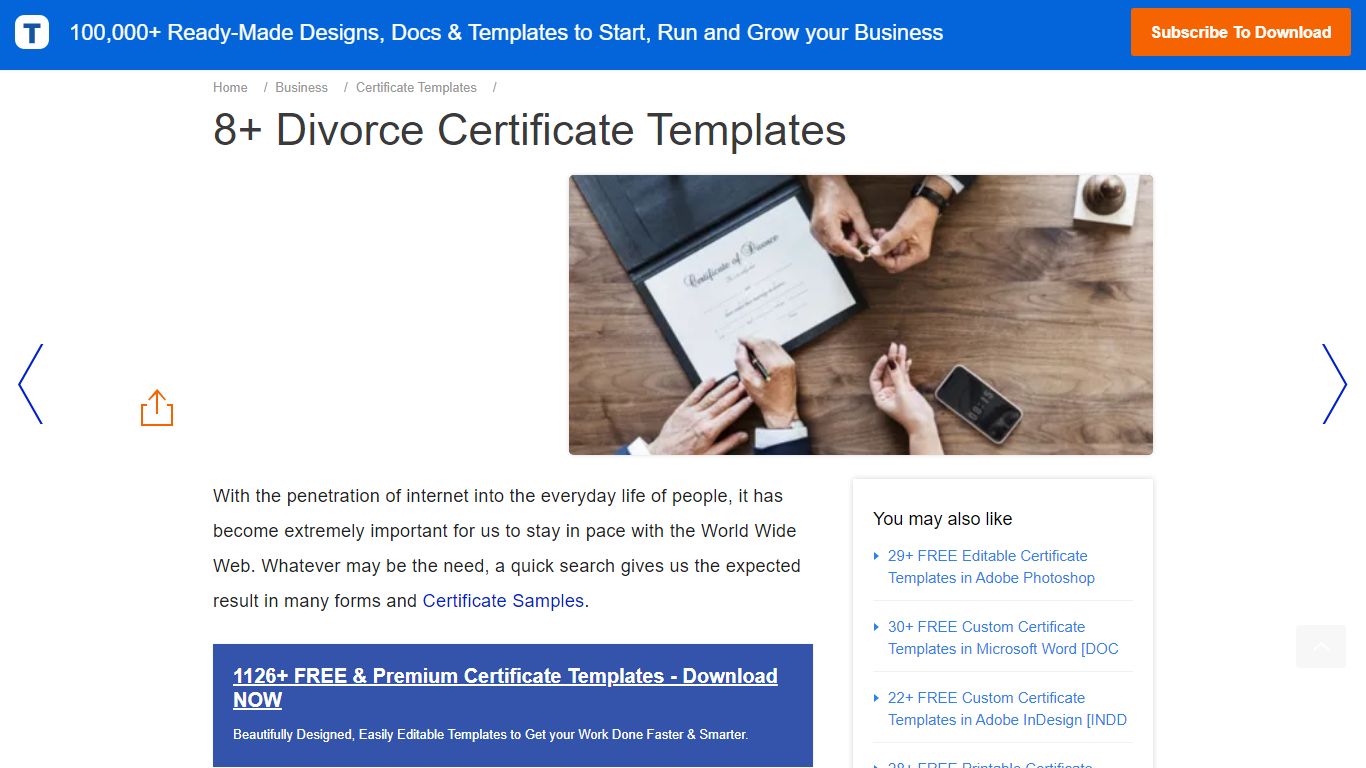 Divorce Certificate Template - 8+ Free Word, PDF Document Downloads ...